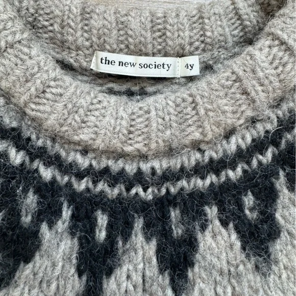 THE NEW SOCIETY LENNY SWEATER NATURAL | Size 4Y - Picture 4 of 5